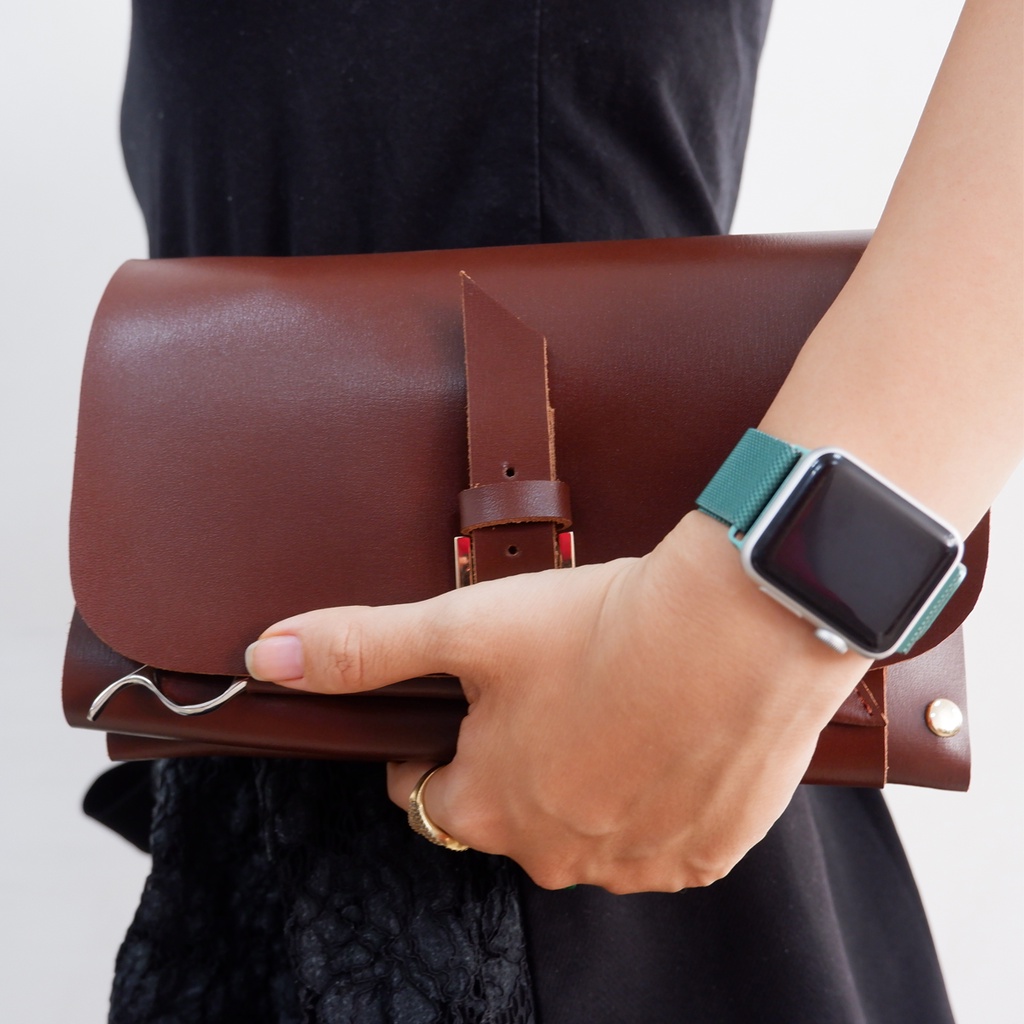 Bao da đựng 6 kéo cùng lược dạng cuộn bằng da thật chính hãng bảo hành 12 tháng - Hair Mart