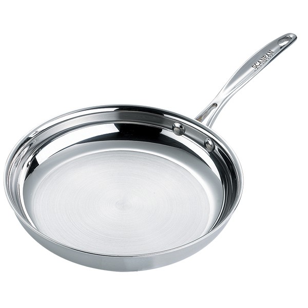 Chảo inox Scanpan Fusion5 dùng bếp từ, đáy liền 5 lớp, an toàn với máy rửa bát 74002000/24/26/28/32