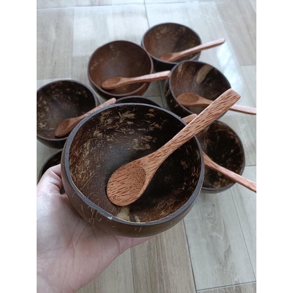 Combo Gáo + Muỗng dừa Bến Tre by Tiệm Hạt nhà Chi dùng để ăn Eatclean cao cấp siêu đẹp