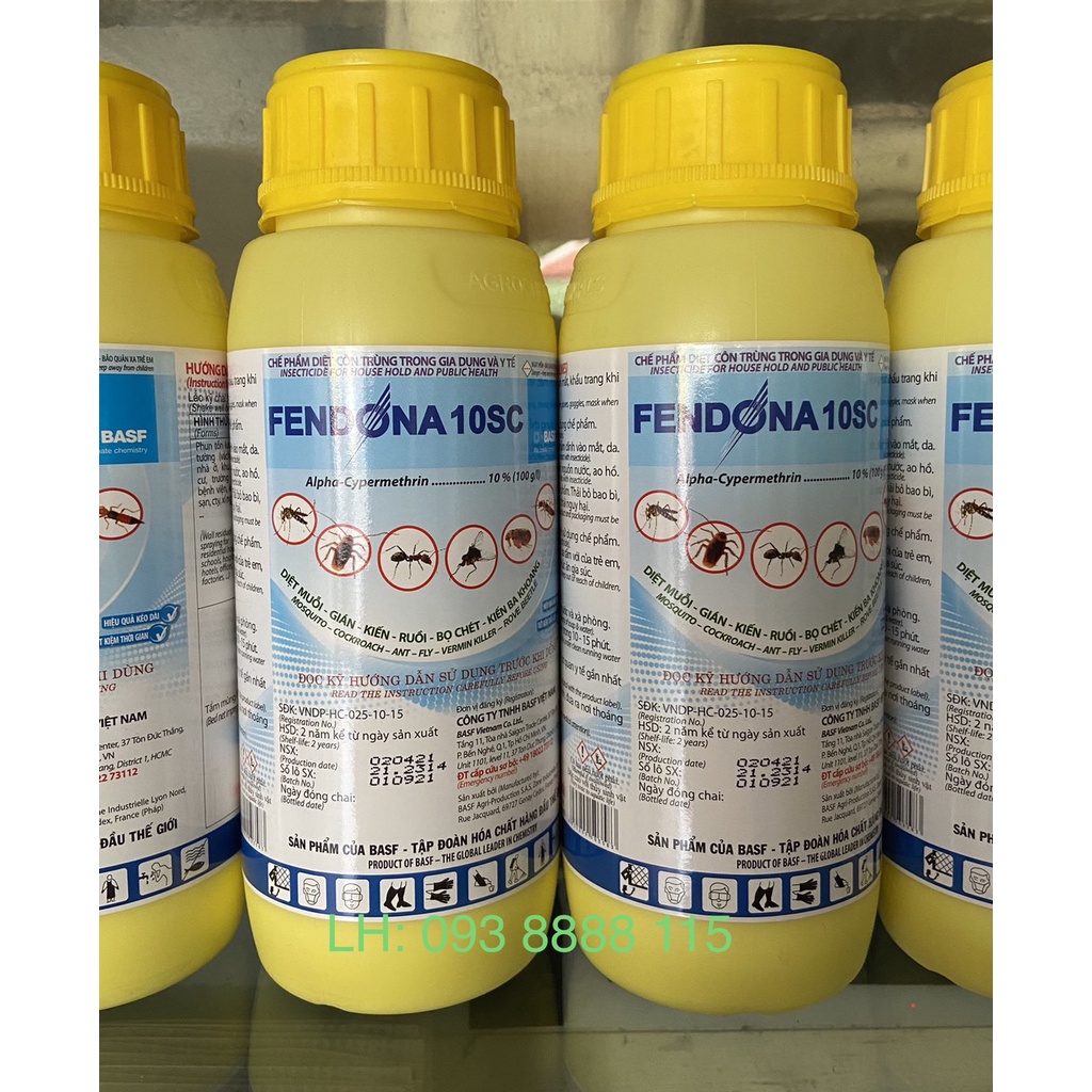 Thuốc diệt côn trùng Ruồi, Muỗi, Kiến, Gián ⚜️FREESHIP⚜️ Thuốc Diệt Muỗi Fendona 10SC chai 500ml