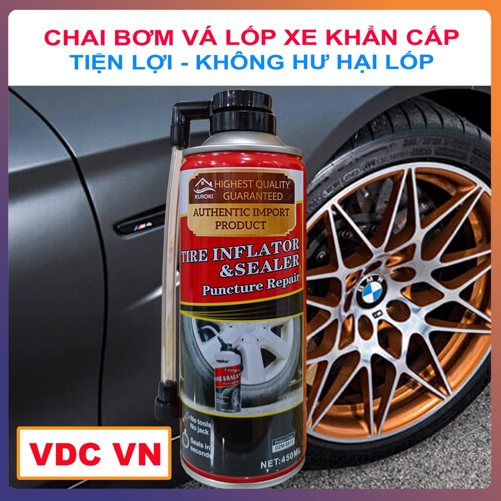 Keo Tự Vá Lốp Ô Tô Xe Máy -  Bơm Vá Lốp Không Săm, Có Săm - An Toàn, Nhanh, Tiết Kiệm - Herios Tire Inflator [MILOZA]