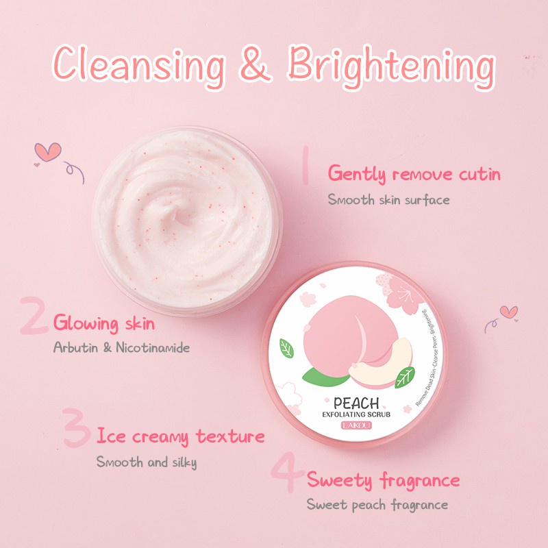 Tẩy da chết LAIKOU đào dành cho mặt Peach Exfoliating Scrub Laikou 90G