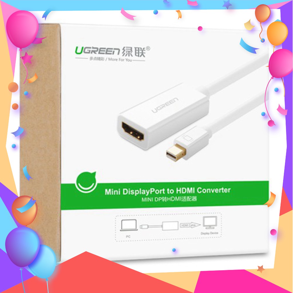 [GIÁ SỈ]  Cáp Chuyển Mini Displayport Sang HDMI UGREEN 10460 - Thunderbolt To HDMI - Hàng Chính Hãng