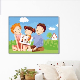 Có sẵn _ tranh số hoá hàng đẹp 22 màu _ gia đình nhỏ