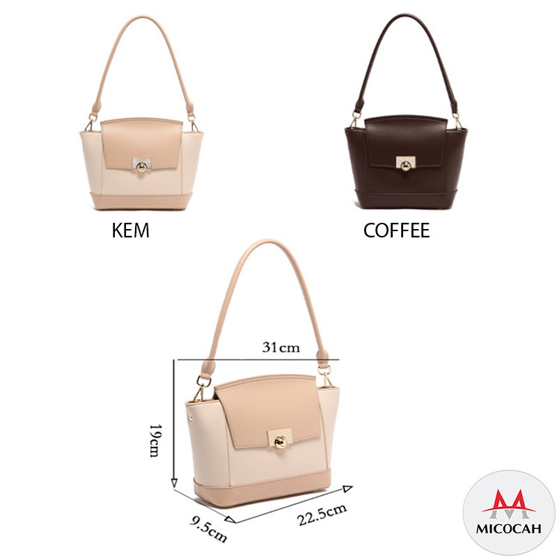 Túi Xách Nữ Đeo Chéo Kẹp Nách Chính Hãng MICOCAH Dáng Công Sở Thời Trang Phối Màu Vintage Siêu Đẹp MC76 - Micocah Mall