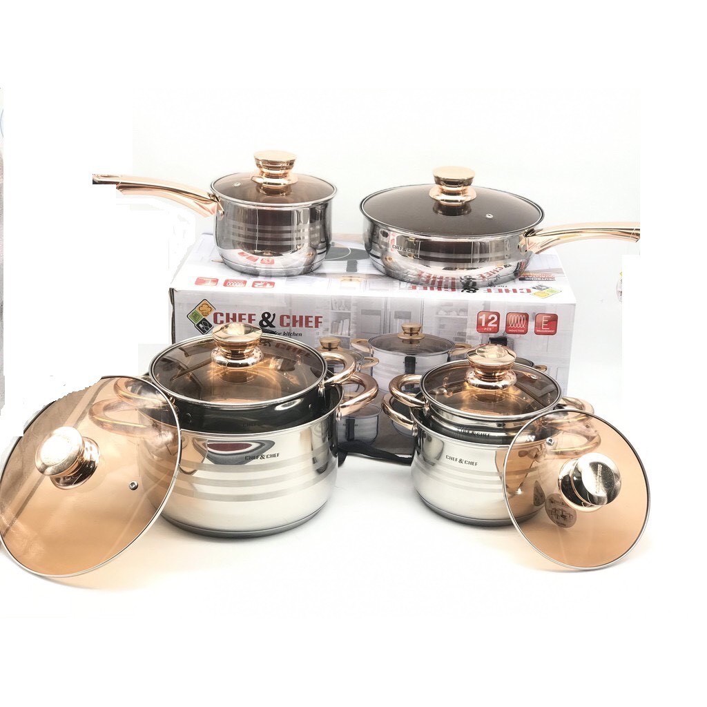 BỘ NỒI 6 MÓN VUNG KÍNH CHEF&amp;CHEF ❤️ ( TỔNG KHO GIA DỤNG GIÁ GỐC )