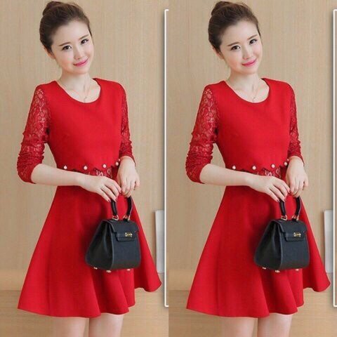Đầm xoè phối ren cao cấp