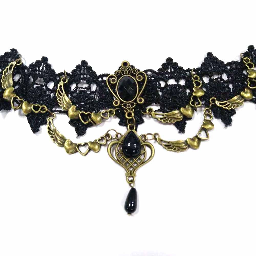 Vòng cổ choker phối ren phong cách Gothic cổ điển thời trang ấn tượng