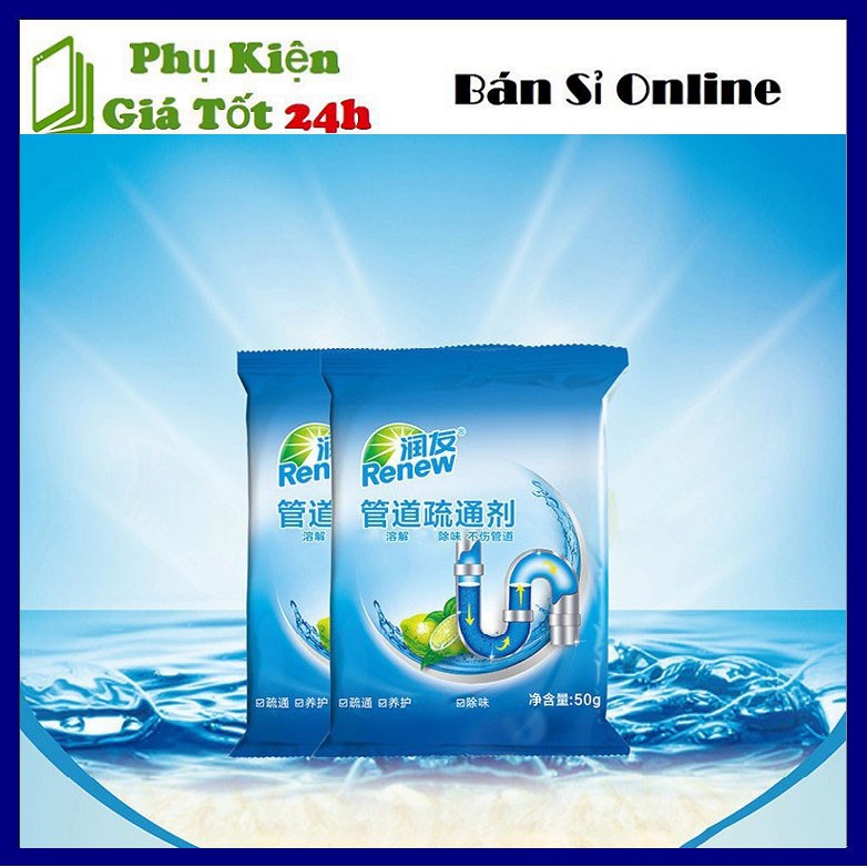 Bột tẩy ống cống renew giúp phân hủy cặn bã thức ăn dư thừa, dầu mỡ