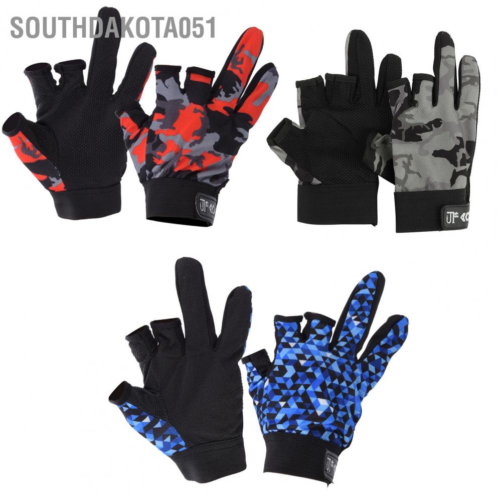 Hàng Sẵn Gang tay câu cá Thể Thao Hở 3 Ngón Thấm Mồ Hôi Chống Trượt Họa Tiết Rằn Ri 【Southdakota051】