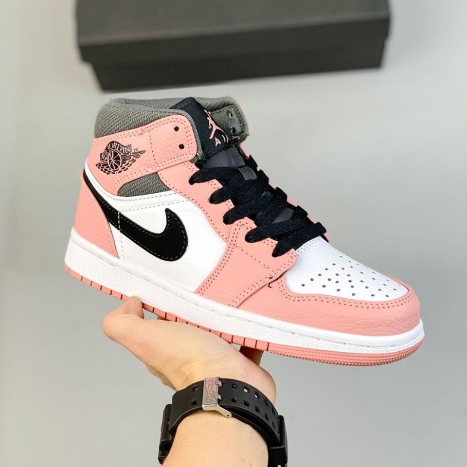 Giày thể thao JD1 Hồng cổ cao bản Cao Cấp Nhập Khẩu Jordan 1 JD Pink Black
