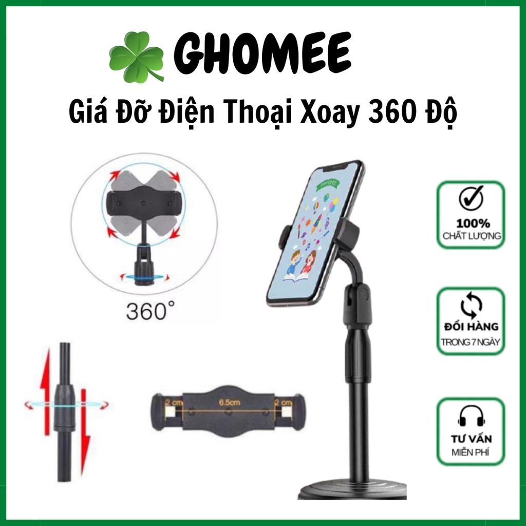 Giá Đỡ Điện Thoại livestream xem video Ổn Định Xoay 360 Độ dùng để Quay Phim Ghi Hình Đa Dụng