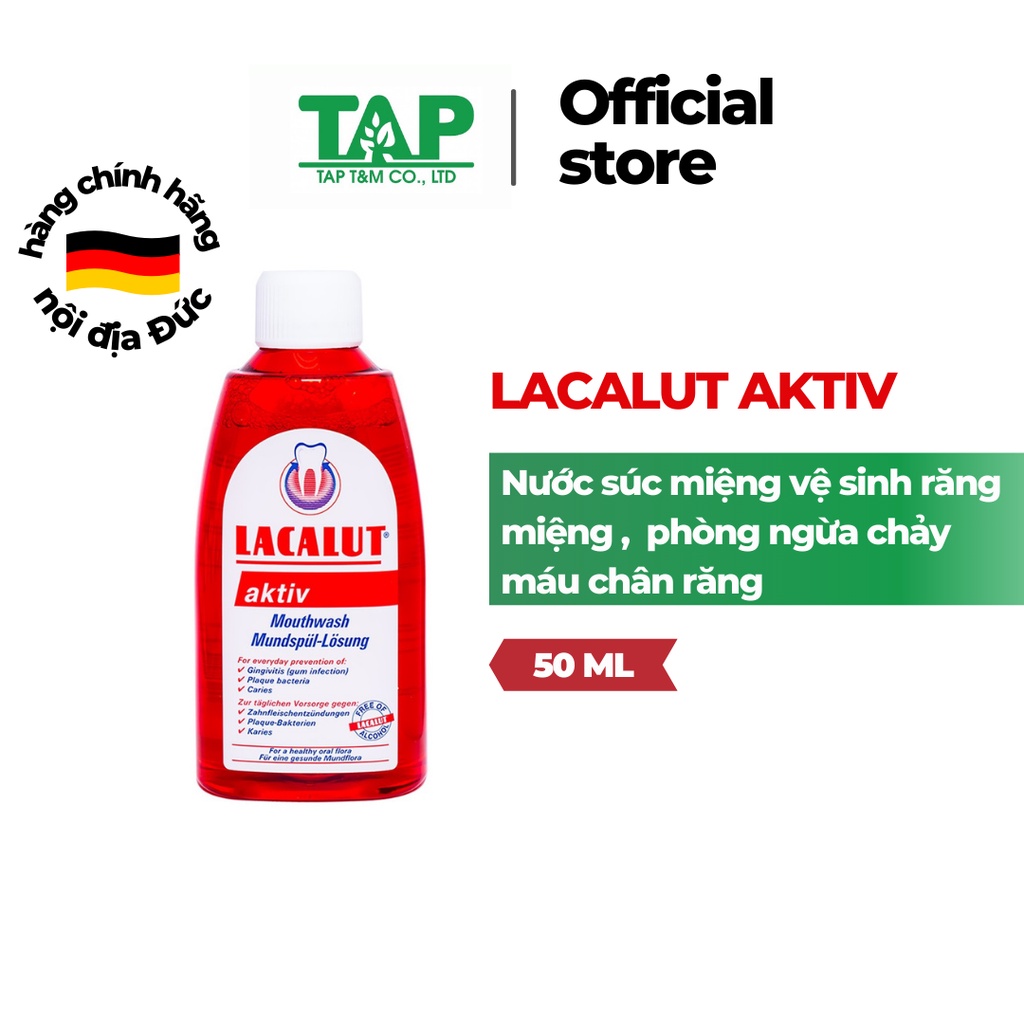 Nước Súc Miệng Lacalut Aktiv Ngừa Chảy Máu Chân Răng Giúp Trắng Răng Thơm Miệng Hàng Nhập Khẩu Đức