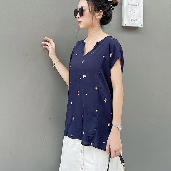 Hàng xuất xịn - Áo kiểu cổ tim sơ mi Espr1t xuất khẩu