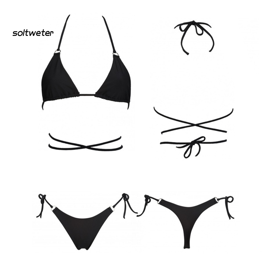 Bộ Đồ Bơi Hai Mảnh Hở Lưng Lưng Cao Phong Cách Thể Thao Có Thể Điều Chỉnh