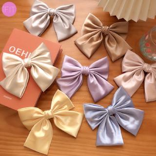 Kẹp Tóc iFIT Nơ To Lụa Satin Kiểu Giống Siêu Sao Thời Trang Cho Nữ