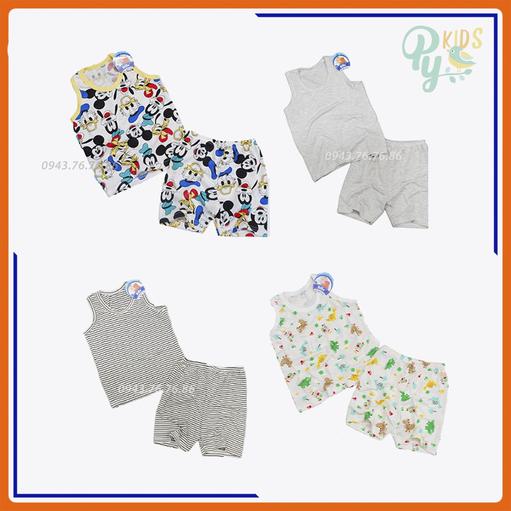 BỘ ĐÙI BA LỖ BIBO COTTON LỤA HÌNH THÚ DỄ THƯƠNG CHO BÉ 6-18kg