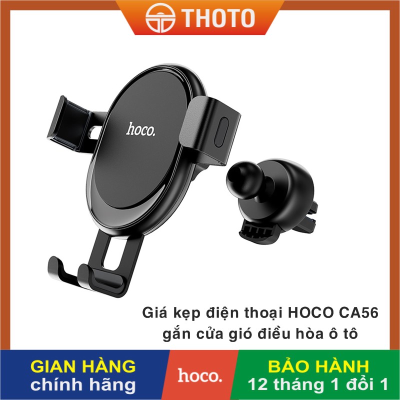 Giá kẹp điện thoại trên ô tô CHÍNH HÃNG HOCO CA56 gắn cửa gió điều hòa trong xe, tay kẹp 3 càng chắc chắn, xoay 360 độ