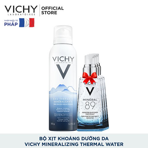 Bộ xịt khoáng dưỡng da VichyThermal Water 150ML + Tặng dưỡng chất giàu khoáng Mineral 89