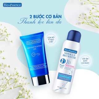 COMBO TẨY TẾ BÀO CHẾT SỮA ONG CHÚA + ATP 60g VÀ XỊT KHOÁNG THÍCH HỢP CHO DA NHẠY CẢM BIO-ESSENCE 100ml