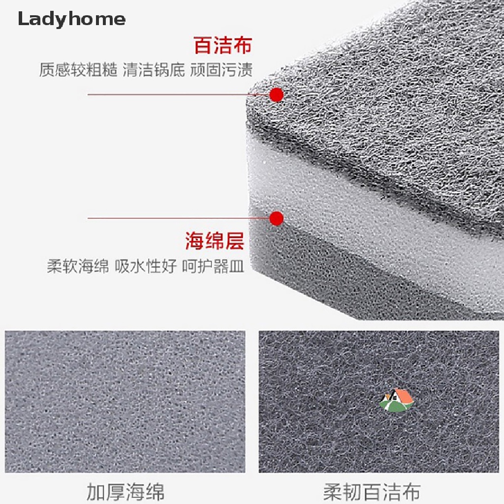 【Lady】 5x Magic Sponge High Density Dish Cleaning Sponge Kitchen Cleaning Sponges .