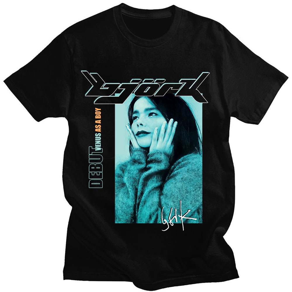 Vintage Bjork Venus Là Một Bé Trai Album Âm Nhạc In Áo Mùa Hè Áo Thun Tay Ngắn Nam Nữ Quá Khổ Áo Thu