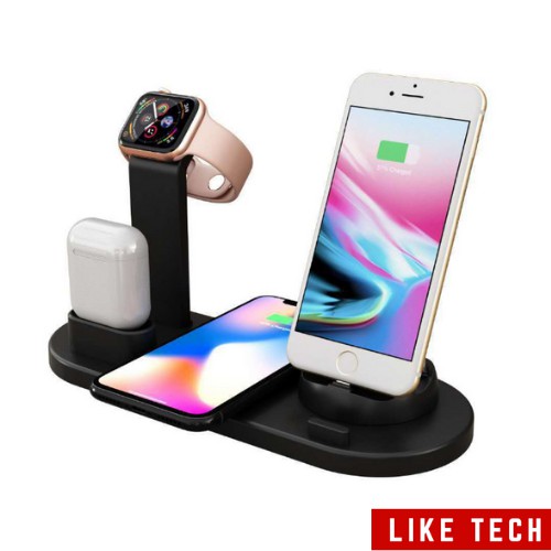 Đế sạc nhanh không dây 3 in 1 hỗ trợ sạc cho Smartphone Iphone, SamSung / Apple Airpods / Appe Watch Công suất 10W