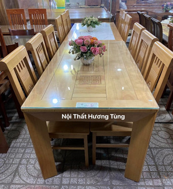 Bộ Bàn Ghế Phòng Ăn Gỗ Sồi Mỹ - Có Bọc Nệm Da/ Nỉ - Mặt Đá - Nội Thất Hương Tùng - Cam Kết Giao Đúng Sản Phẩm.