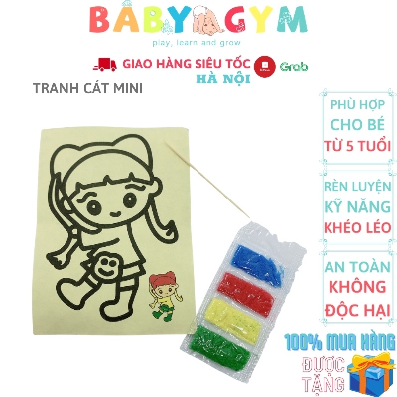 Tranh Cát Trẻ Em – Tranh Cát Mini Cho Bé Có Sẵn Cát 1 tấm kích cỡ 11.5x8.4 cm