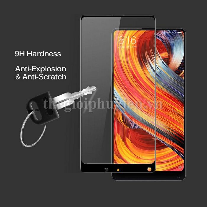 Dán kính cường lực Xiaomi Mi Mix 2s  full 5D tràn màn hình phủ màu - Giá rẻ