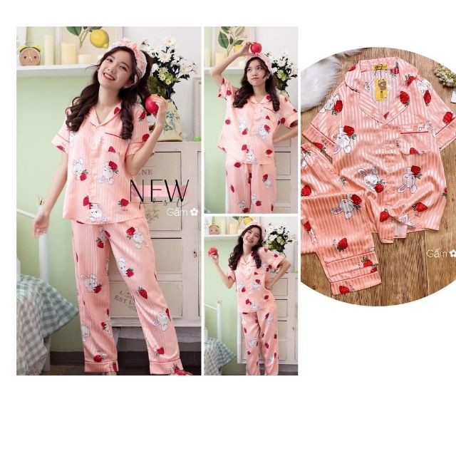 [Mã WAAUG giảm 15% đơn 99k] [Gấm Loại 1] Bộ Đồ Ngủ Nữ Gấm Tay Ngắn Quần Dài Thời Trang Mềm Mát Lạnh Không Nhăn | BigBuy360 - bigbuy360.vn