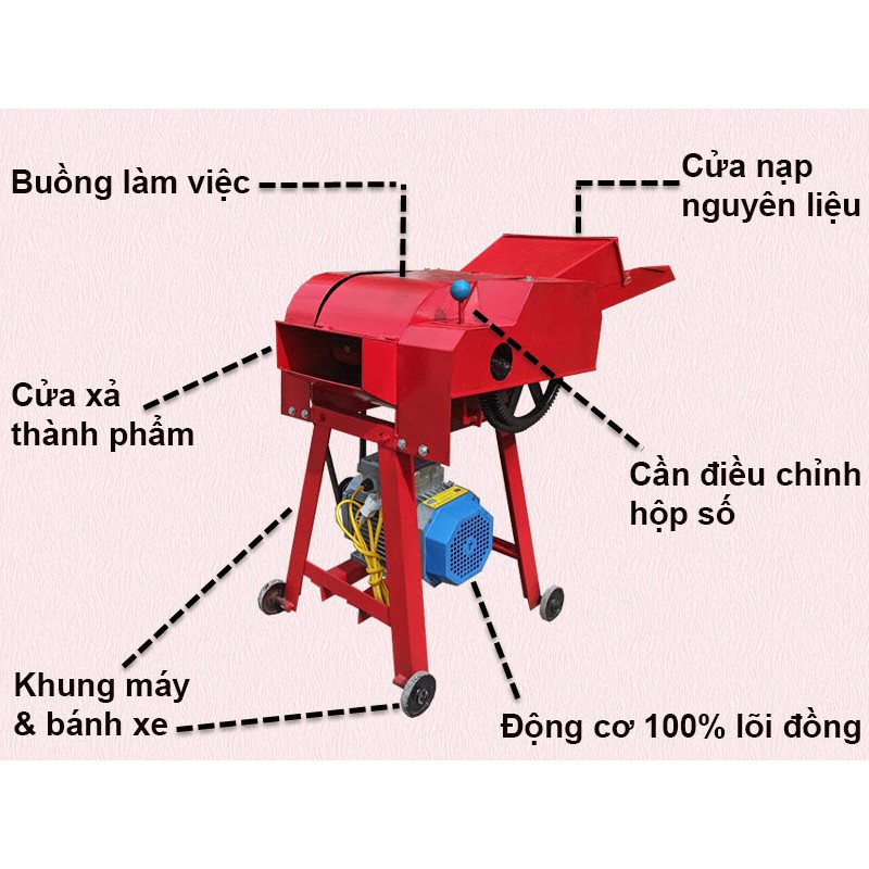 Máy băm cỏ Năng suất 300 – 500 kg/h 3kw MC-5TA Bình Minh