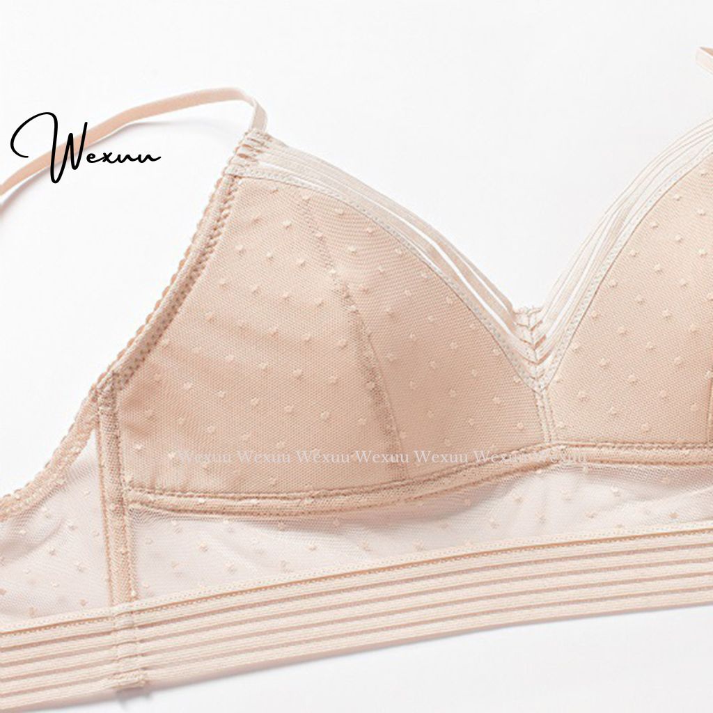 Áo bra nữ chữ U hở lưng 2 dây Wexuu Design thiết kế mút mỏng không gọng phối ren quyến rũ - AV16