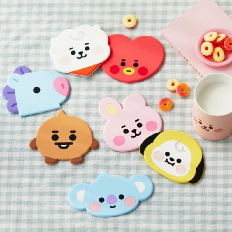 MBB Miếng lót ly BT21 Baby | Silicon Coaster NNTB