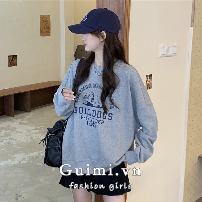 Áo Khoác Sweater Mỏng Tay Dài In Hoạt Hình Kiểu retro Xinh Xắn Cho Nữ