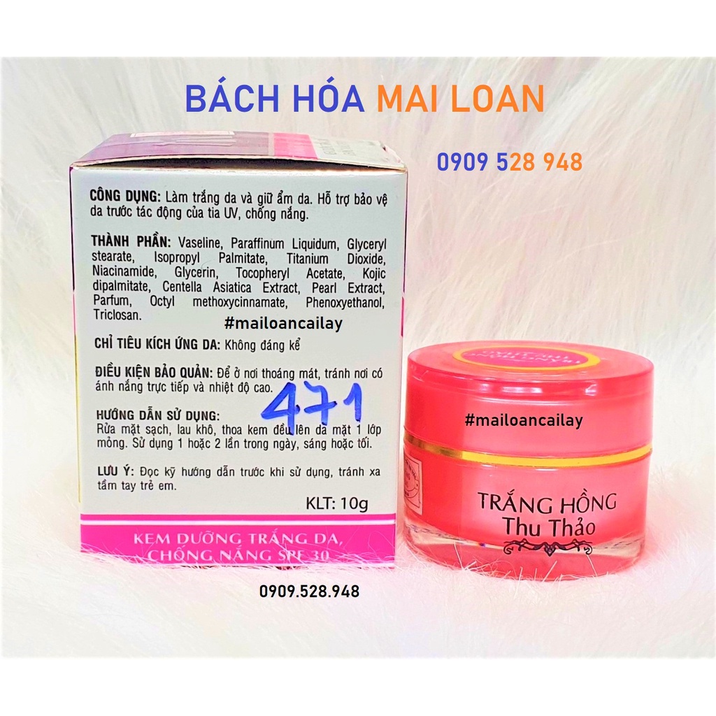 Kem Trắng Hồng Thu thảo Dưỡng Trắng Da Chống Nắng