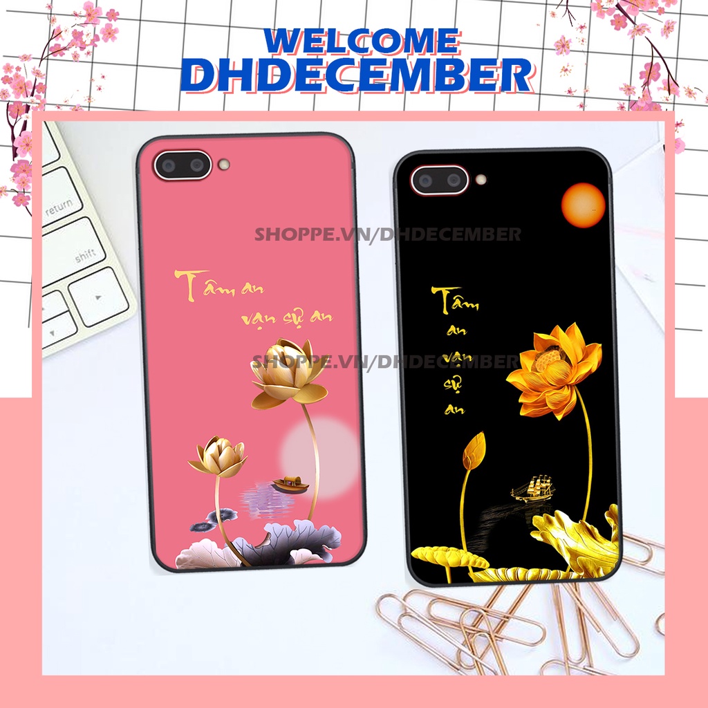 Ốp lưng Oppo A3S / A1K /A5 2018/ REALME C1/C2 in hình thư pháp tâm an vạn sự an ,mã đáo thành công SIÊU CHẤT