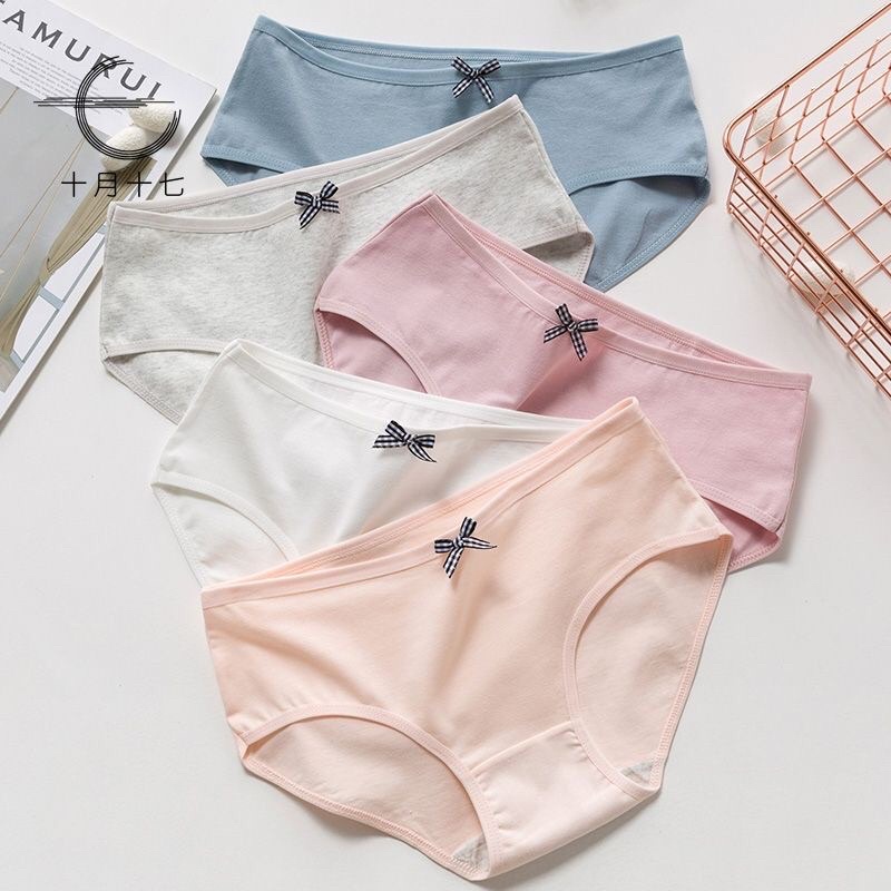 Quần Lót Nữ Cotton Thấm Hút Mồ Hôi, Chống Viêm, Kháng Khuẩn Mềm Mịn Trơn Cổ Điển