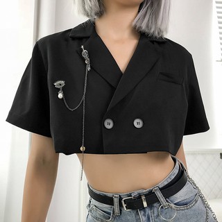 Áo vest croptop kèm chains