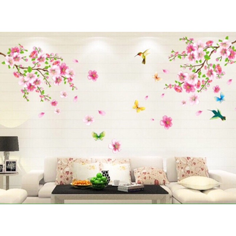 [HÀNG HOT] Decal dán tường trang trí tết hoa đào phai - Tranh dán tết ĐÀO PHAI