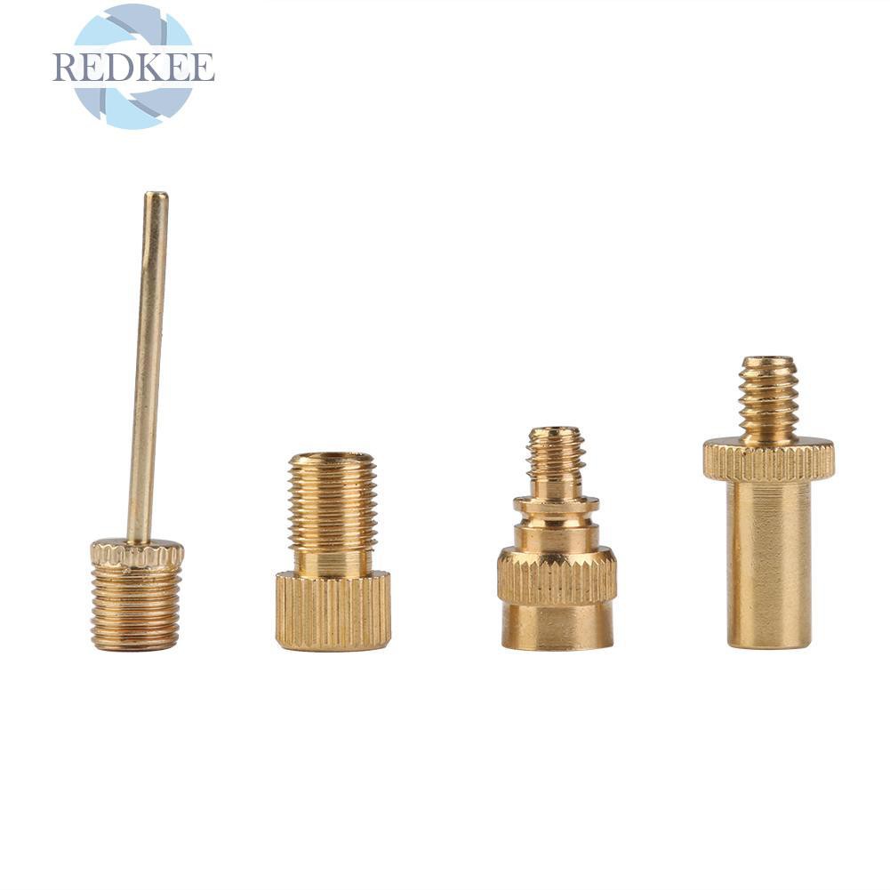 Set 4 đầu chuyển đổi khí nén van Schrader Presta cho bơm xe đạp quả bóng rổ