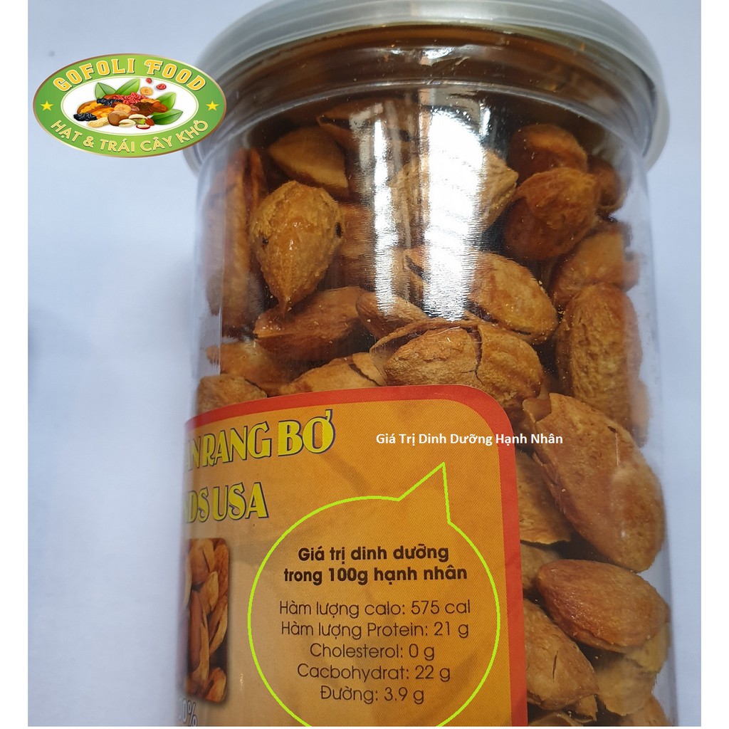 Hạt hạnh nhân Mỹ rang bơ mỏng vỏ, 450g, 100 hạt tối đa 2 hạt hỏng/ Premium butter roasted USA almond, excellent quality