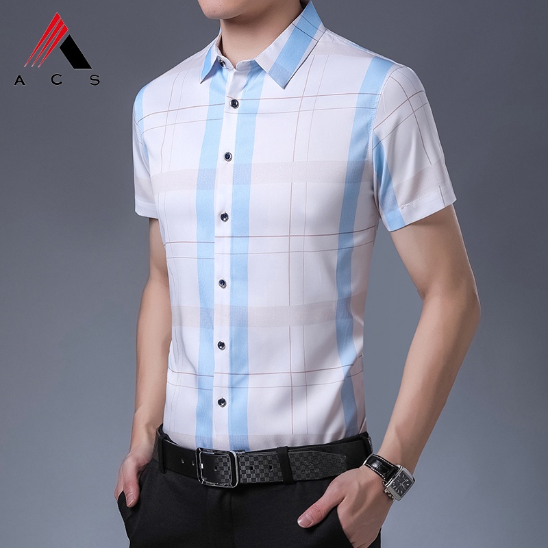 Áo Sơ Mi Ngắn Tay Kẻ Sọc Caro 4 Màu Sắc Trẻ Trung Cho Nam