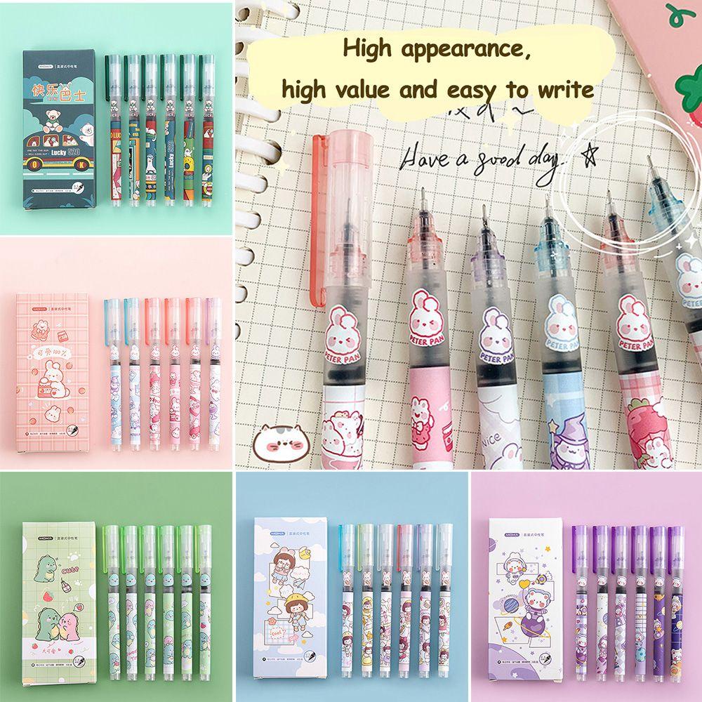 CHOOKEY Set 6 Bút Bi Dạng Lỏng Nhanh Khô Tiện Dụng