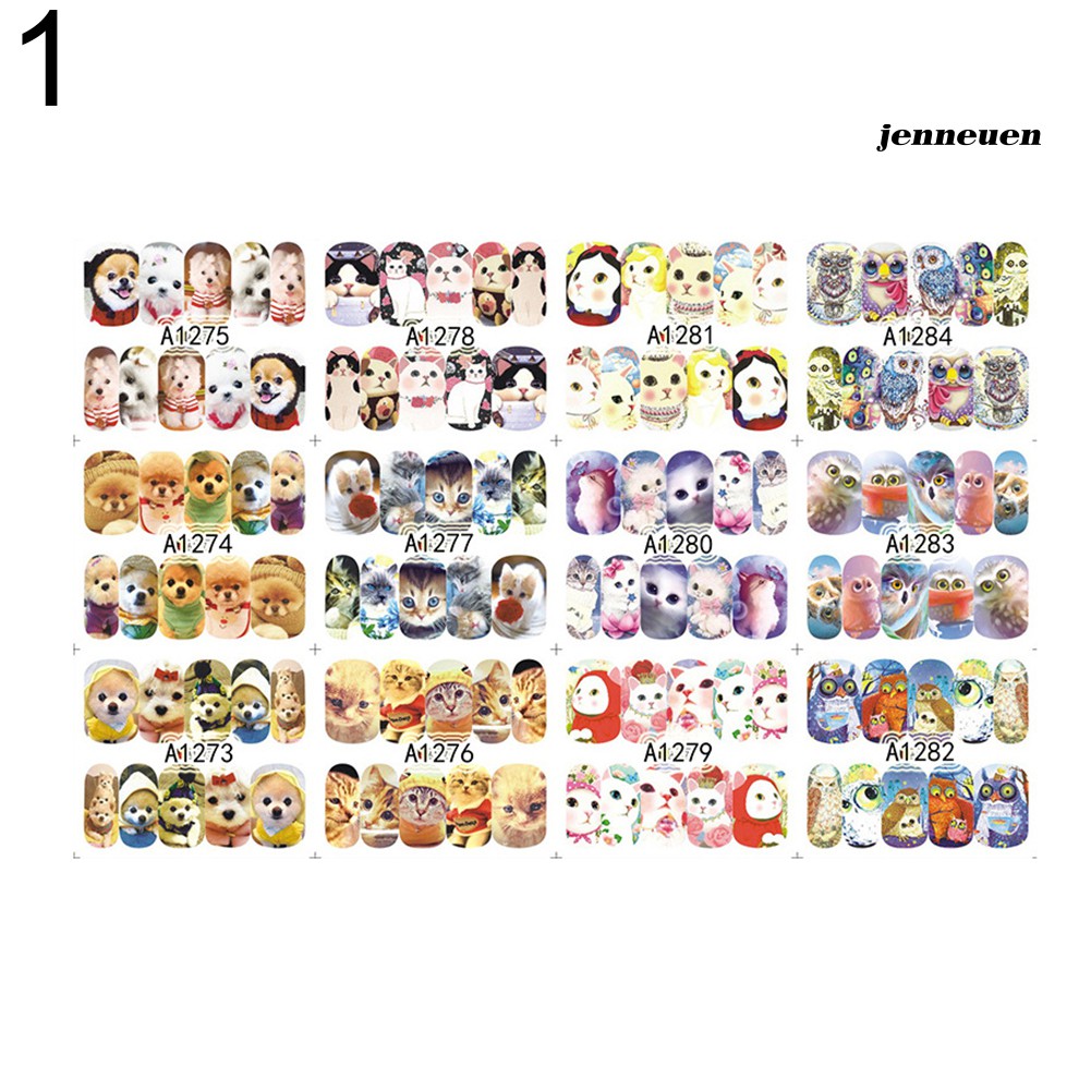 Set 12 Tấm Miếng Dán Trang Trí Móng Tay Không Độc Hại