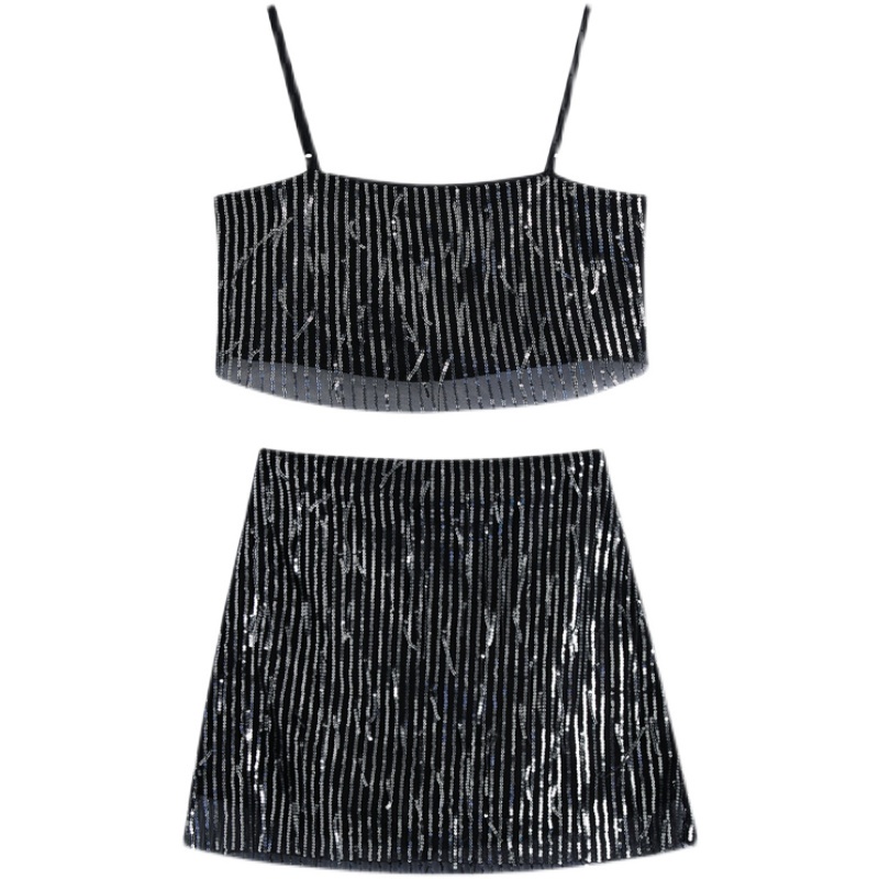 Set áo hai dây đen kim tuyến nhà zara