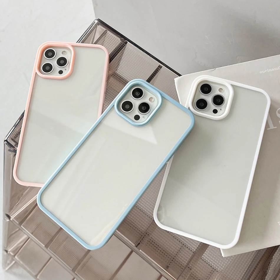 For iphone 14 pro max Ốp điện thoại TPU mềm màu trong thời trang thích hợp cho for  IPhone 13 12 11 Pro Max X XS XR 8 7 Plus