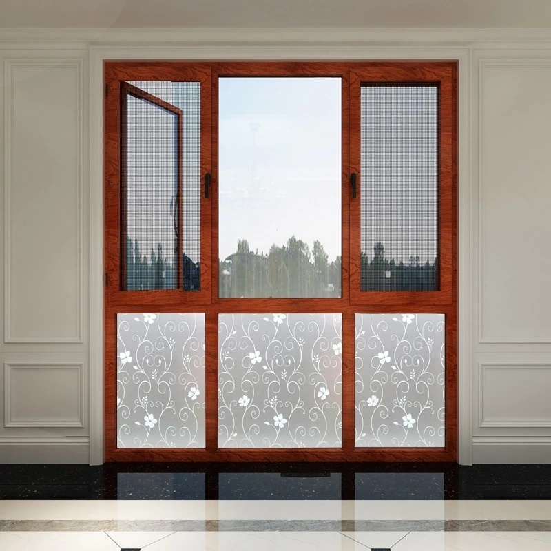 1 Cuộn Giấy Dán Kính Cửa Sổ Chống Nhìn Trộm Họa Tiết Hoa Có Thể Tháo Gỡ