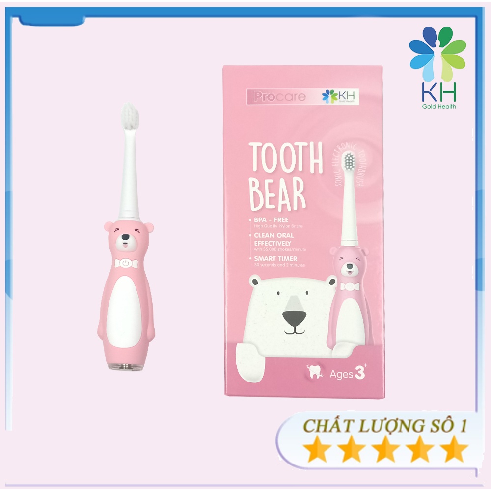 Bàn chải máy trẻ em ToothBear Siêu Cấp Dễ Thương (Hồng/Xanh)