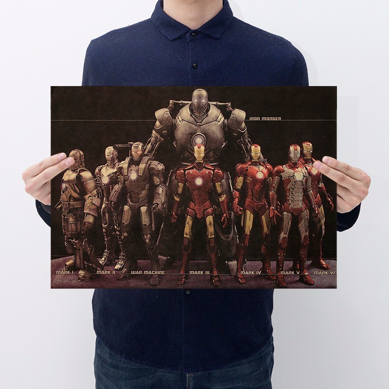 Poster dán trang trí tường in hình Siêu Anh Hùng Marvel